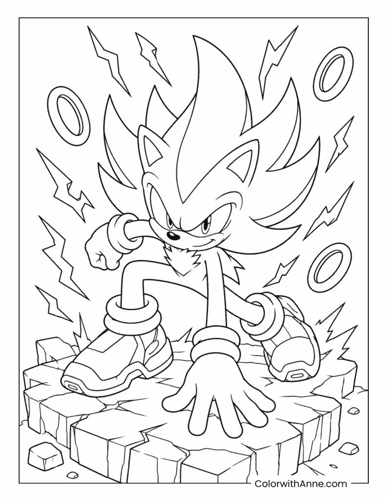 Super Shadow Lightning Ground Smash Coloring Page