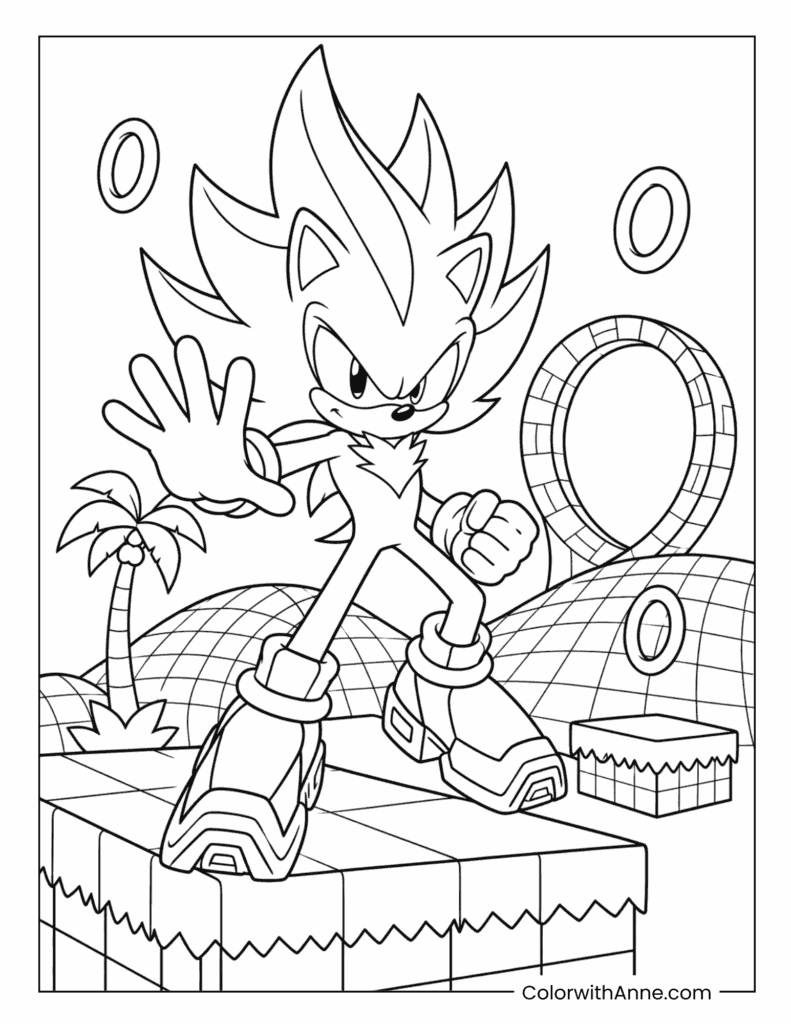 Super Shadow Loop World Action Coloring Page