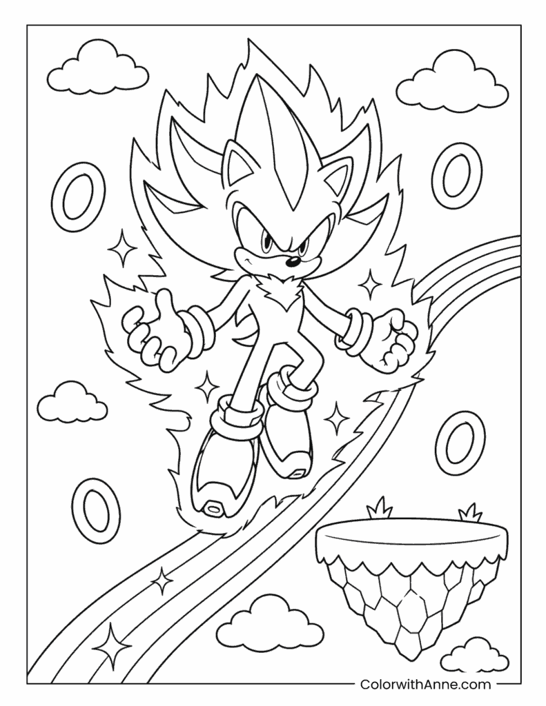 Super Shadow Sky Rail Adventure Coloring Page