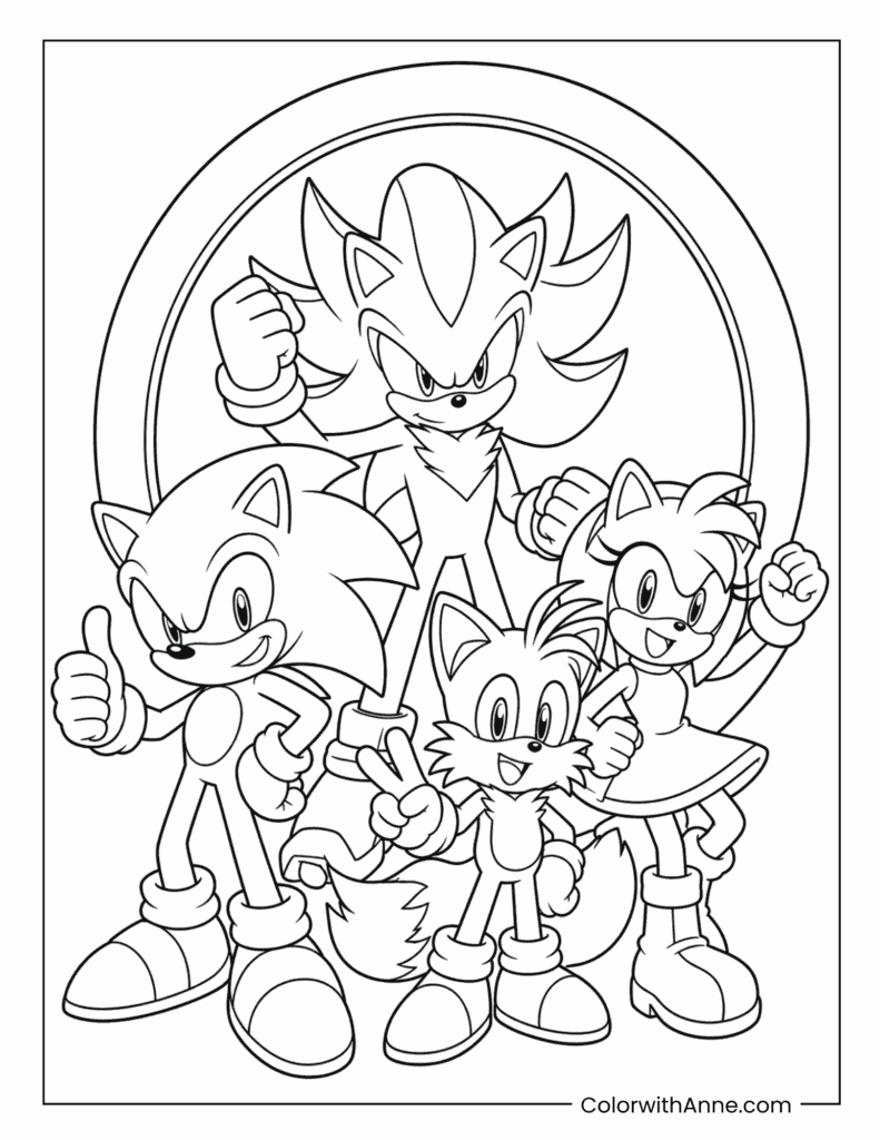 Super Shadow Team Hero Circle Coloring Page