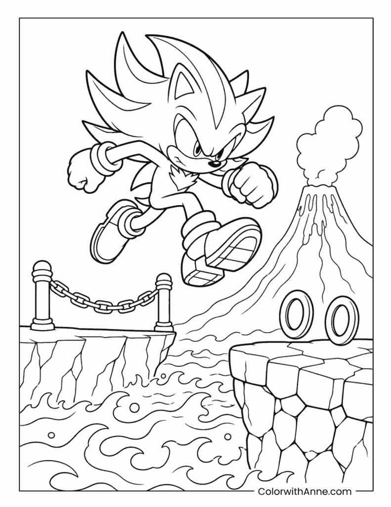 Super Shadow Volcano Jump Coloring Page