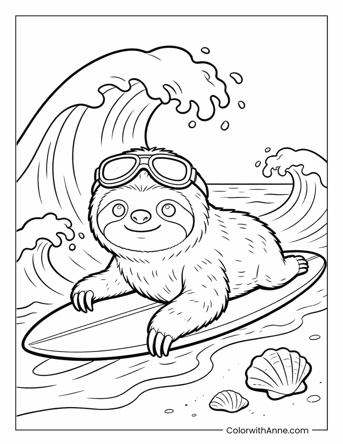 Sloth Coloring Pages (Free PDF Printables) - ColorwithAnne
