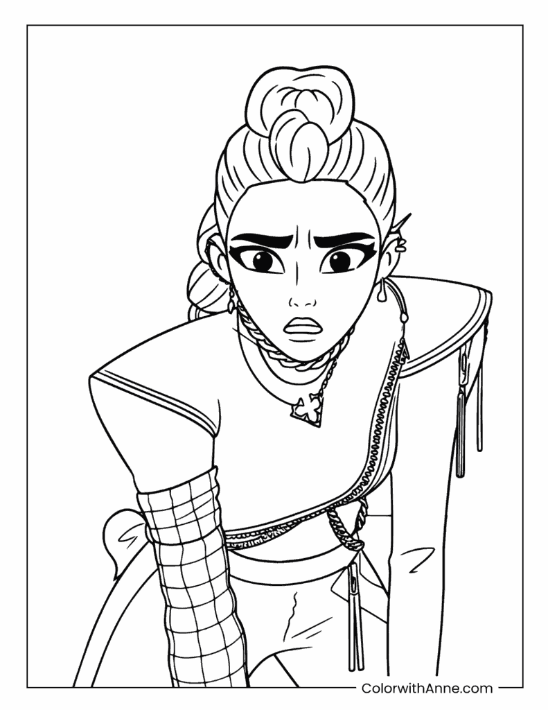 Surprised Rumi Close-Up Coloring Page