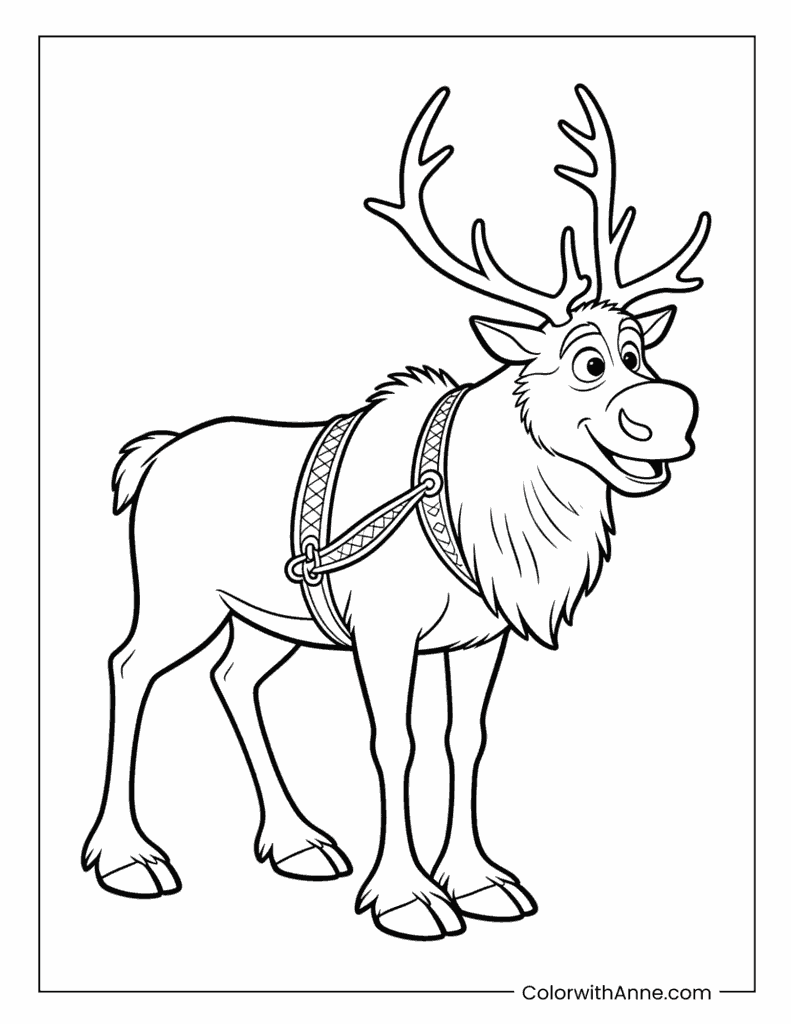 Sven the Reindeer Frozen Coloring Page