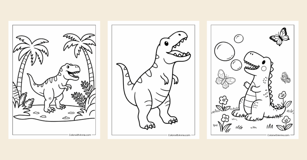 T-Rex Coloring Pages Banner