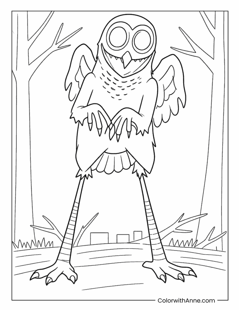 Tall Owl Hostile Entity Coloring Page