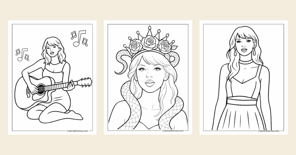 Taylor Swift Coloring Pages Banner