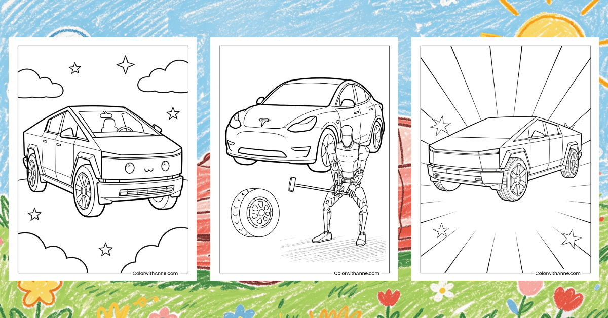 Tesla Coloring Pages Banner