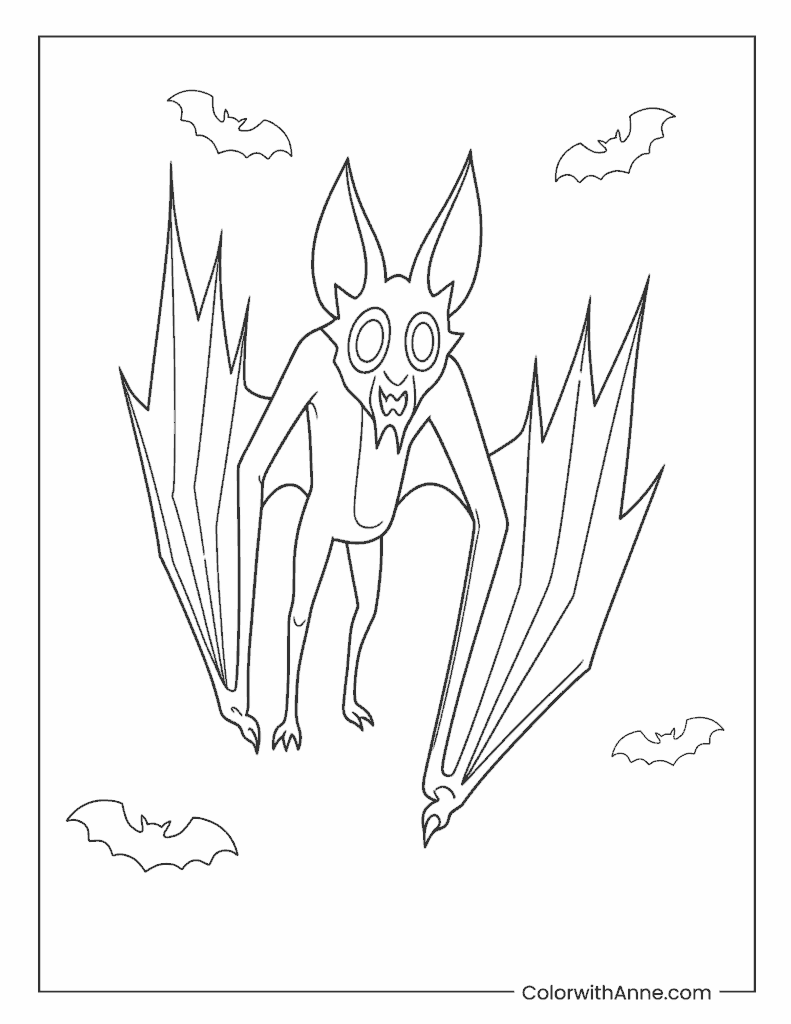 The Bat Hostile Forest Entity Coloring Page