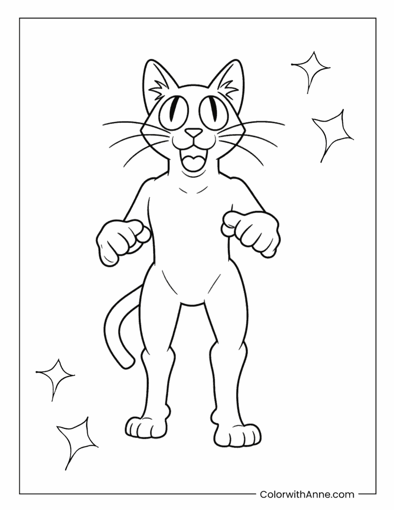 The Cat Hostile Forest Entity Coloring Page