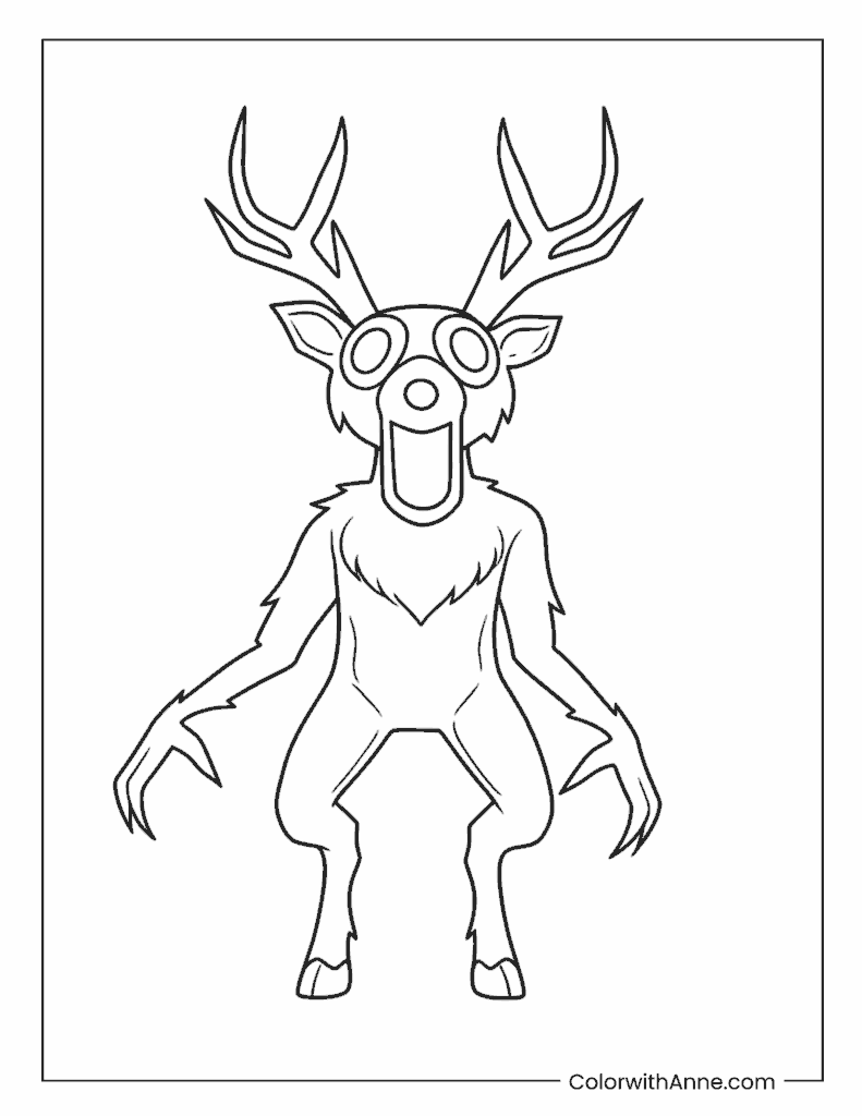 The Deer Hostile Forest Entity Coloring Page