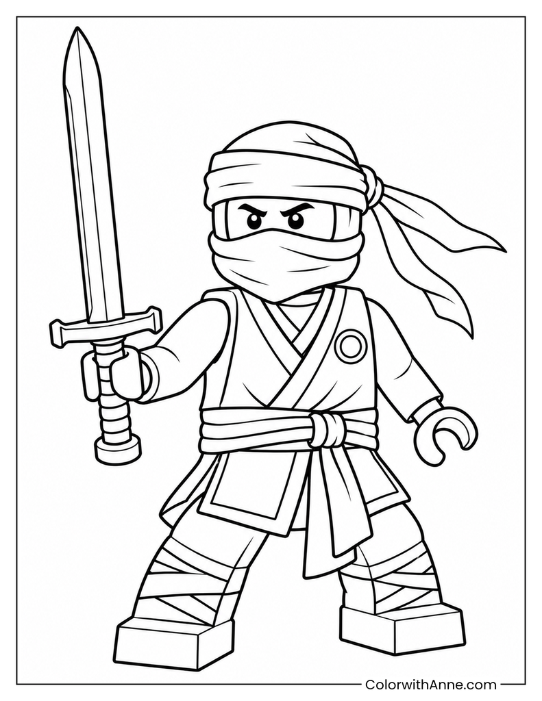 The Ninja with a Longsword Coloring Page​