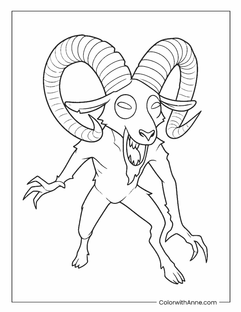 The Ram Hostile Forest Entity Coloring Page