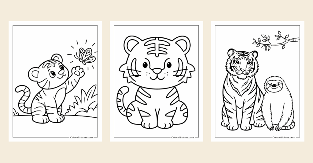 Tiger Coloring Pages Banner