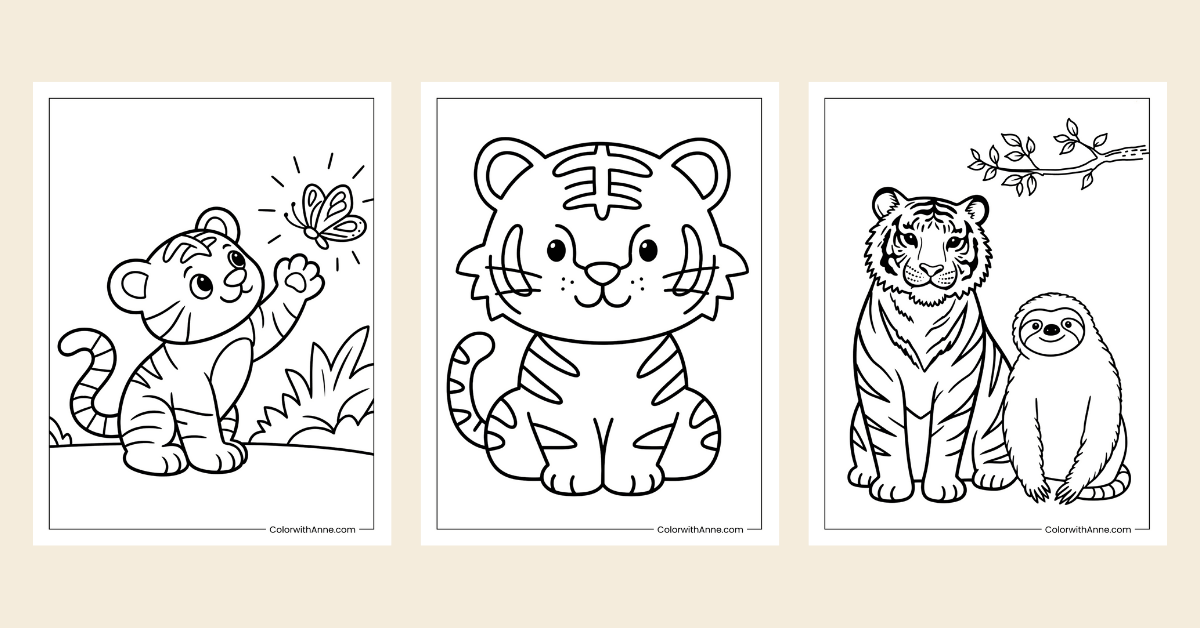 Tiger Coloring Pages Banner
