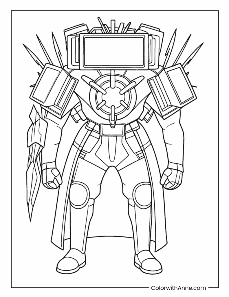 Titan TV Man Standing Tall Coloring Page