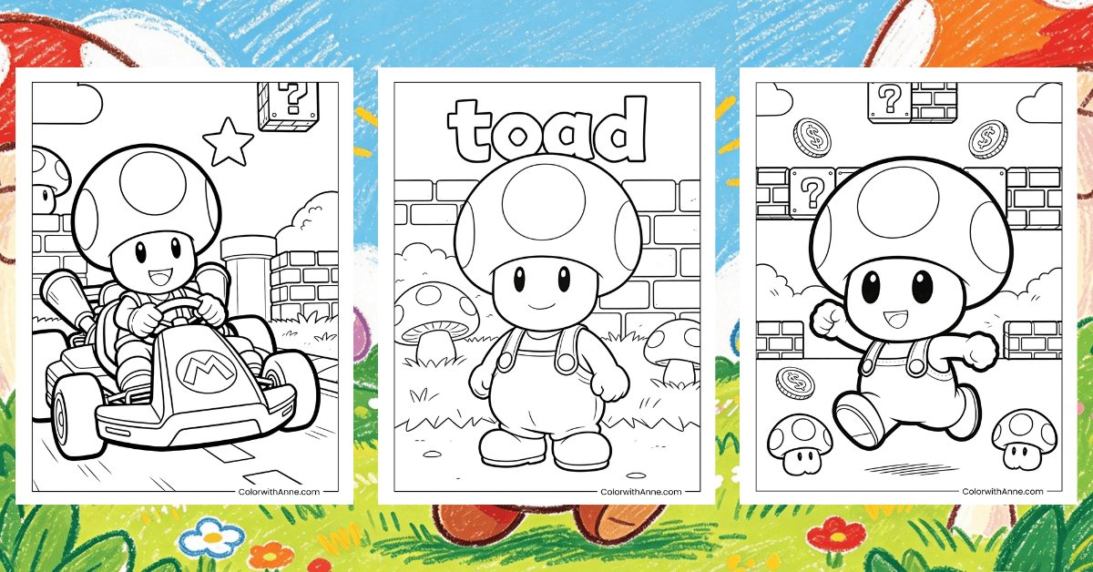 Toad Coloring Pages Banner