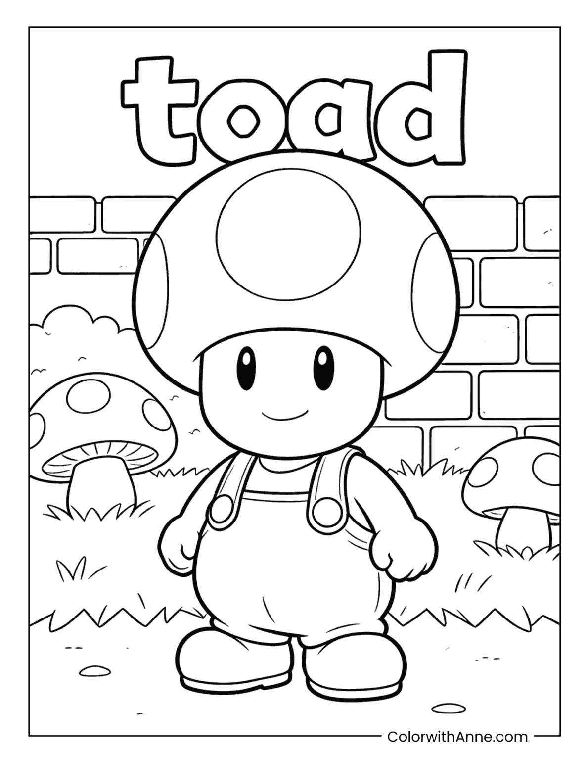 Toad Driving Coloring In Toad Coloring Pages (Free PDF Printables) - ColorwithAnne