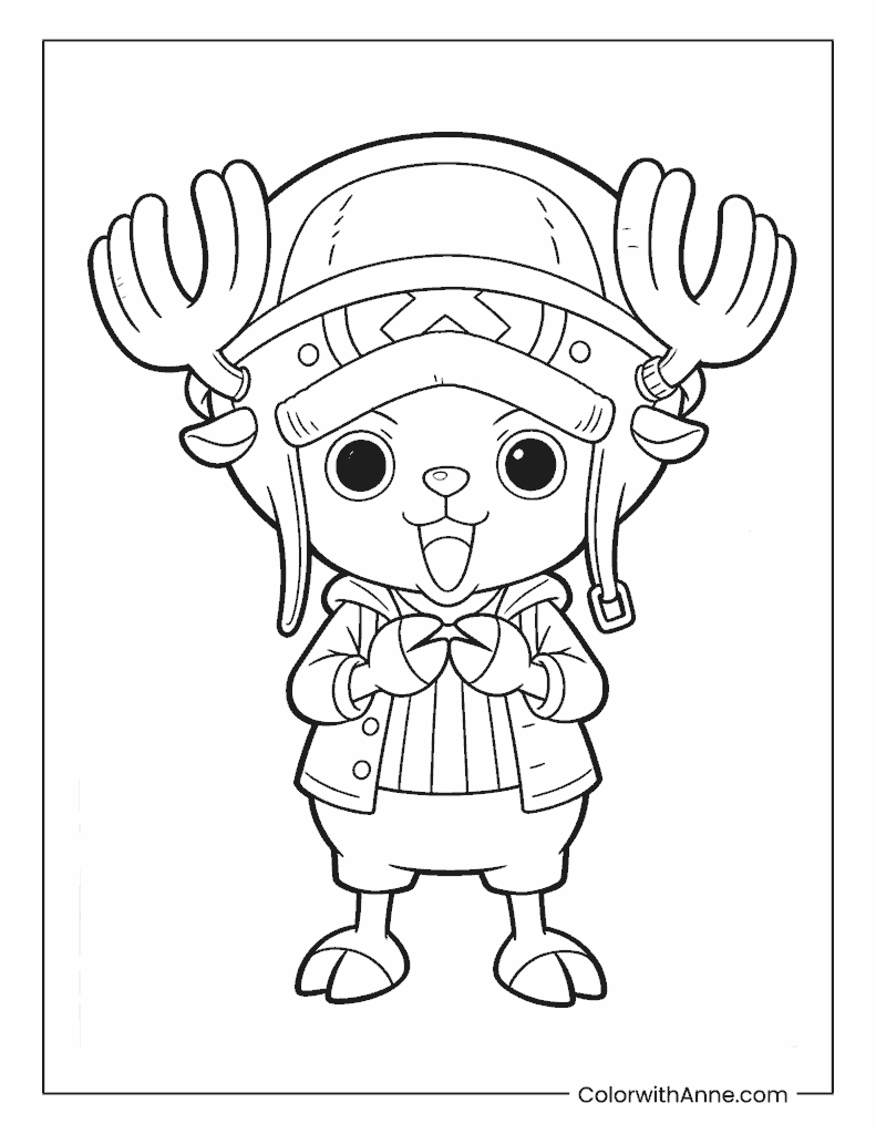 Tony Tony Chopper Smiling Coloring Page