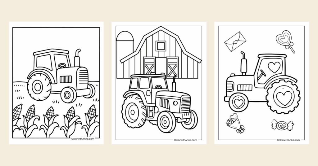 Tractor Coloring Pages Banner