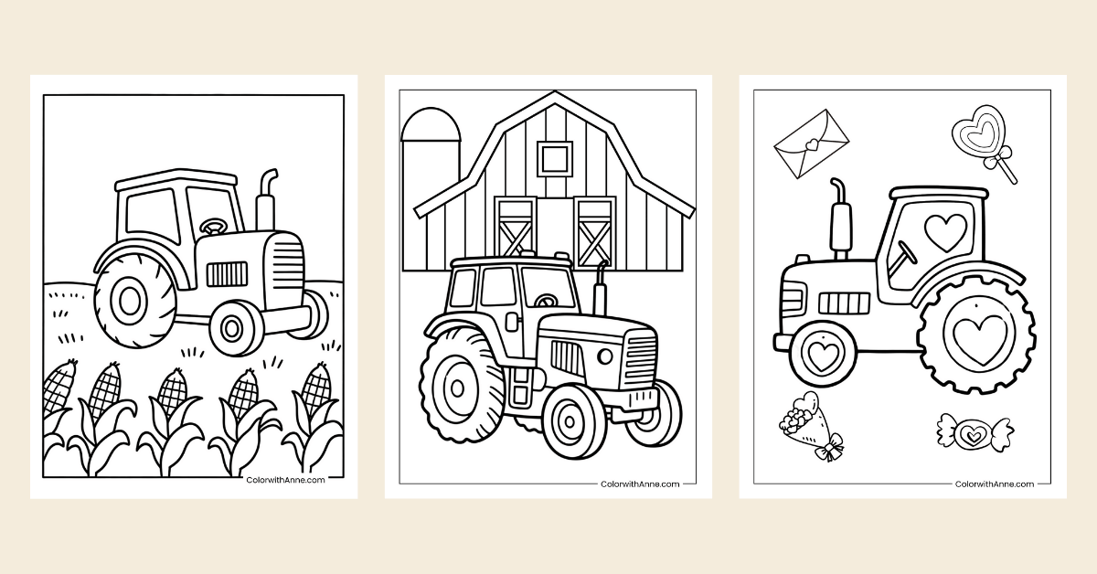 Tractor Coloring Pages Banner