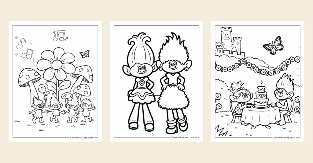 Trolls Coloring Pages Banner