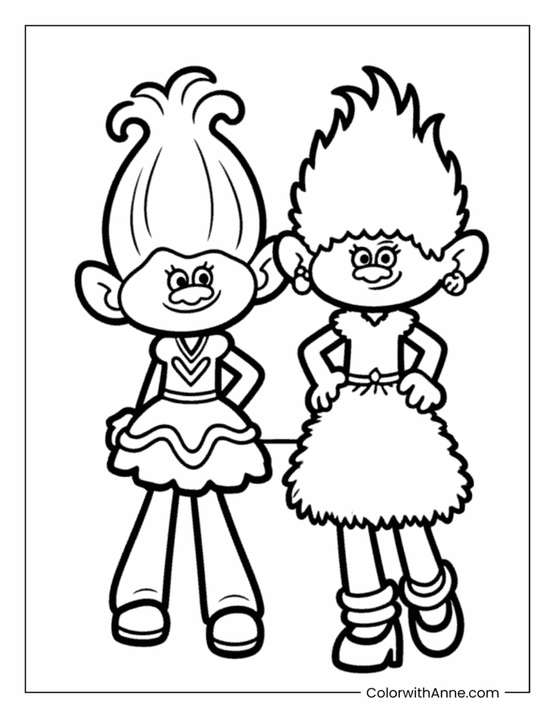 Trolls Fashion Show Coloring Page