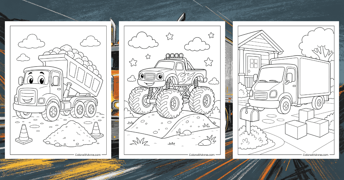 Trucks Coloring Pages Banner