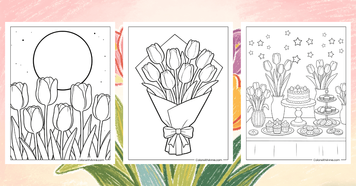 Tulip Coloring Pages Banner