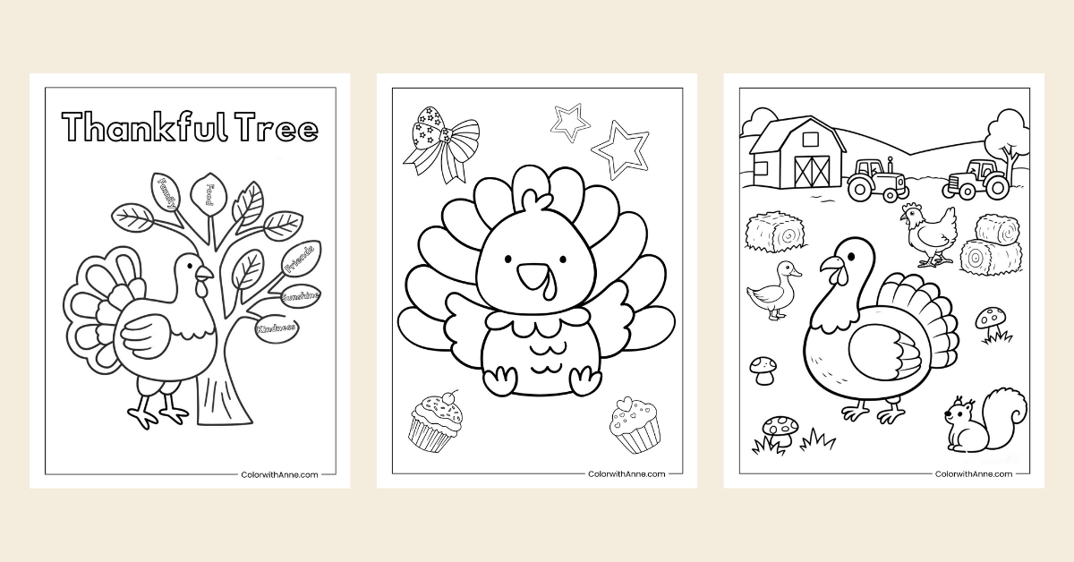 Turkey Coloring Pages Banner