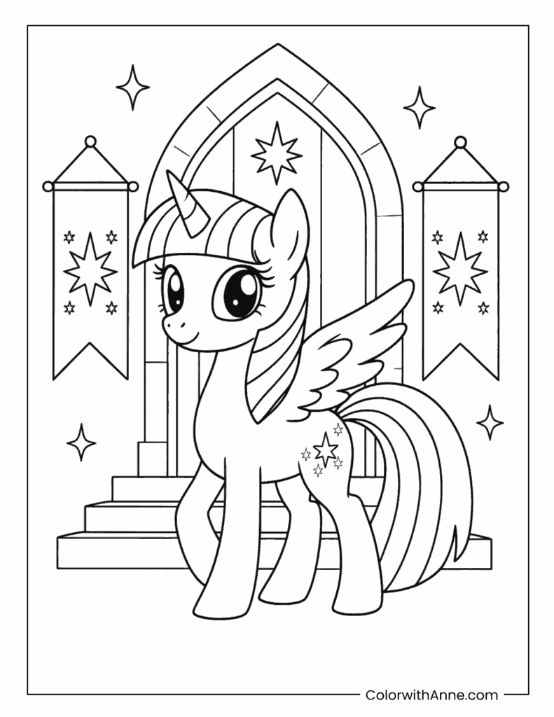 Twilight Sparkle Castle My Little Pony Coloring Page