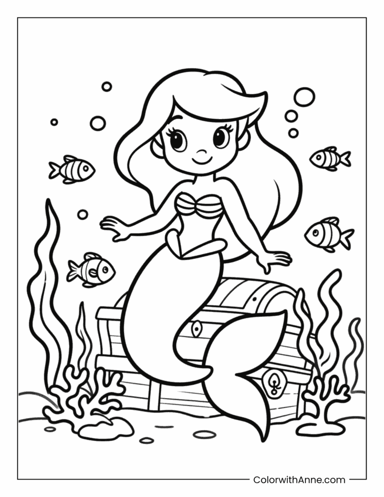 Underwater Mermaid Coloring Page