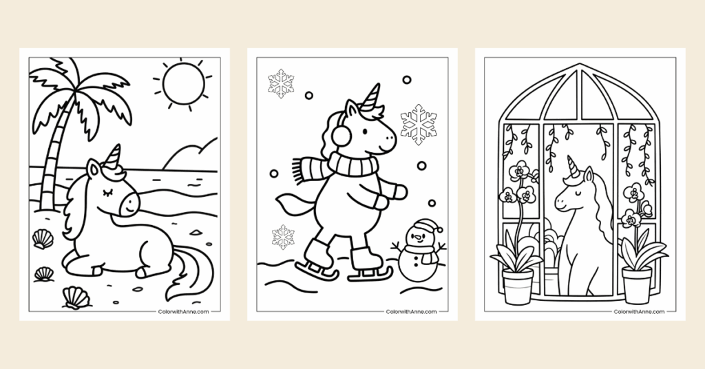 Unicorn Coloring Pages - Banner