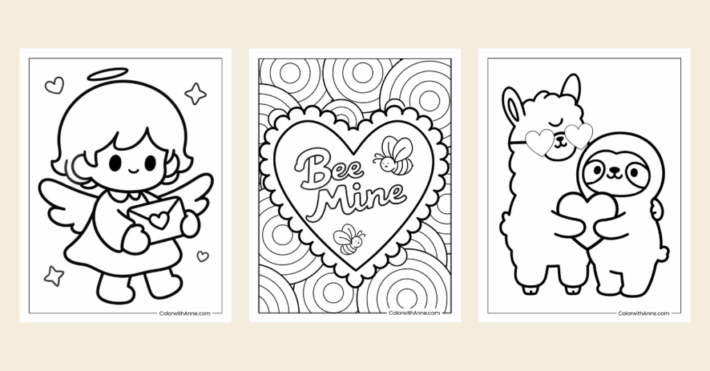 Valentine's Day Coloring Pages Banner