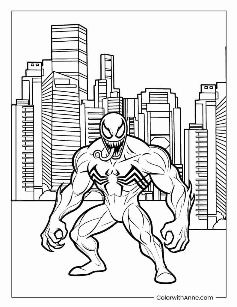 Venom Fierce Stance Coloring Page