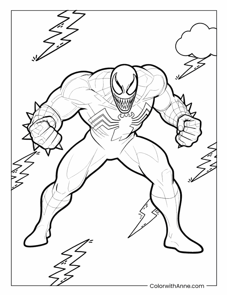 Venom Power Surge Coloring Page