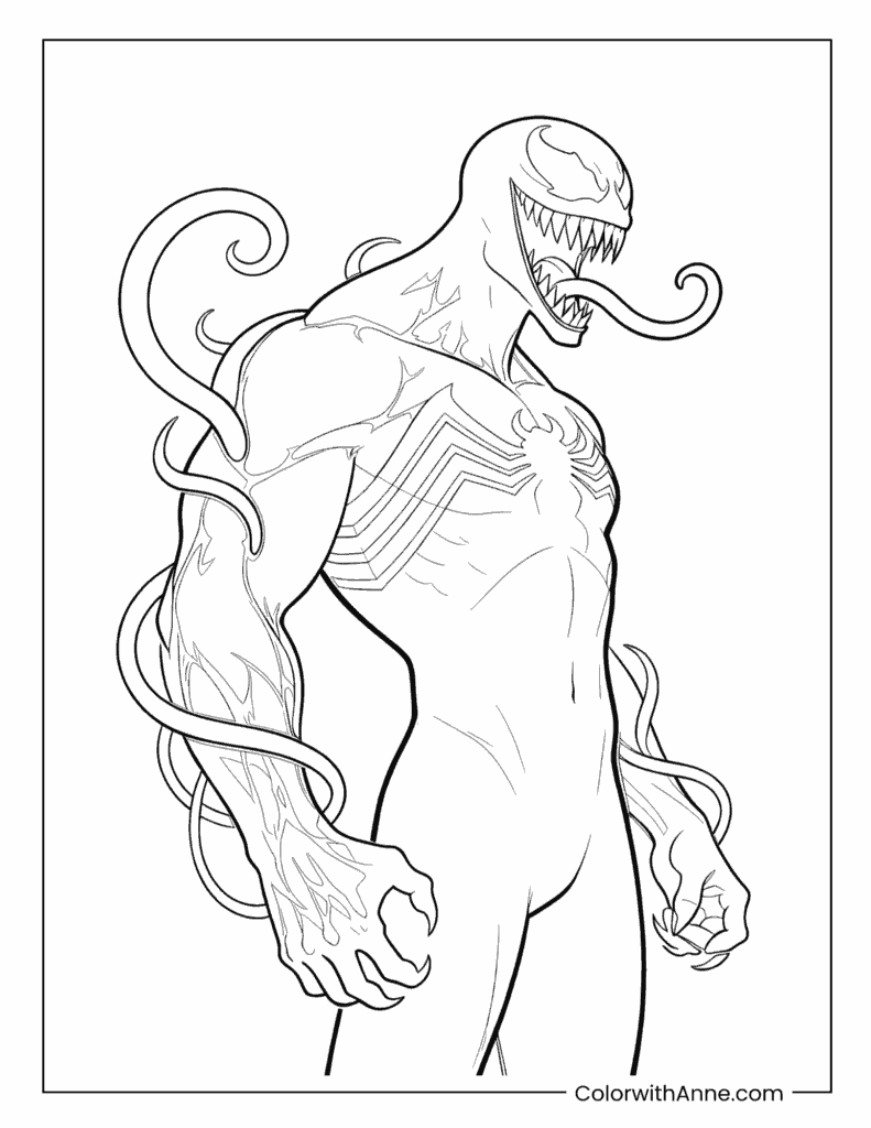 Venom Roaring Power Coloring Page