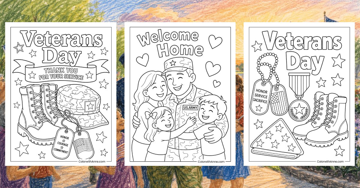 Veterans Day Coloring Pages Banner