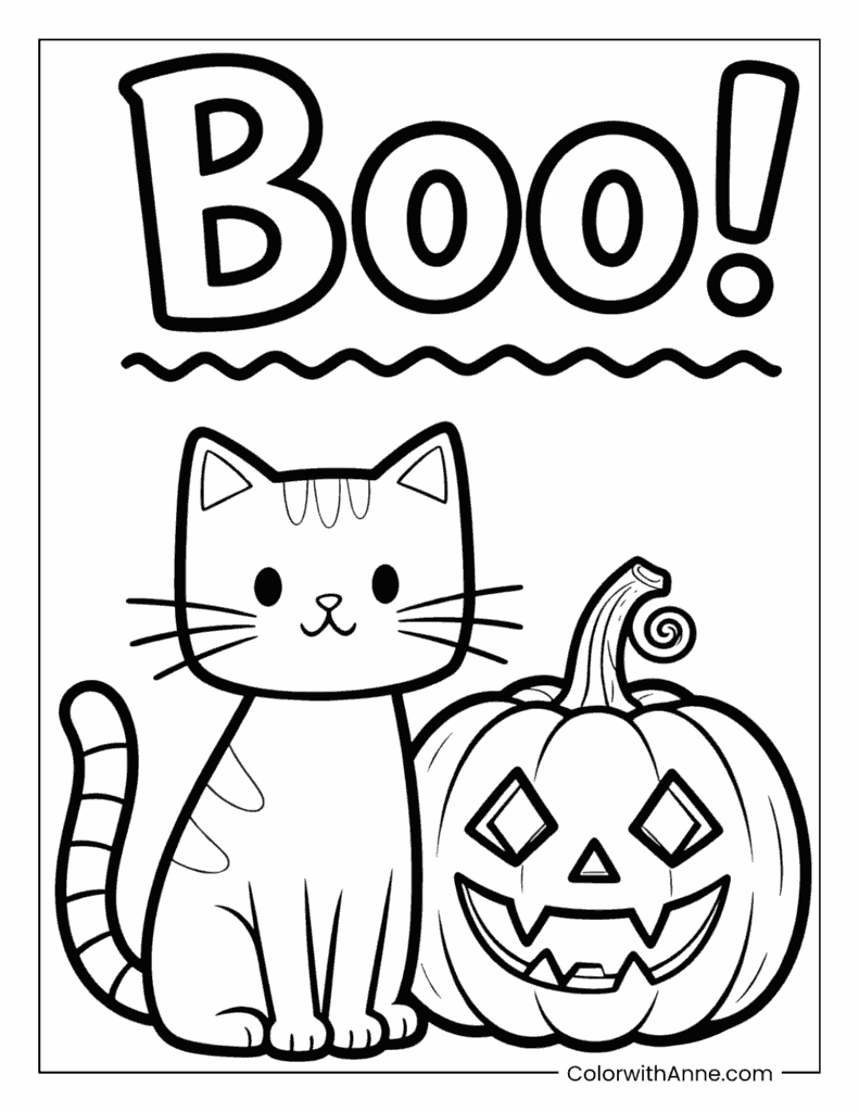 Vintage Halloween Coloring Page