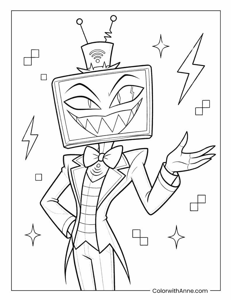 Vox the Television Demon Coloring Page