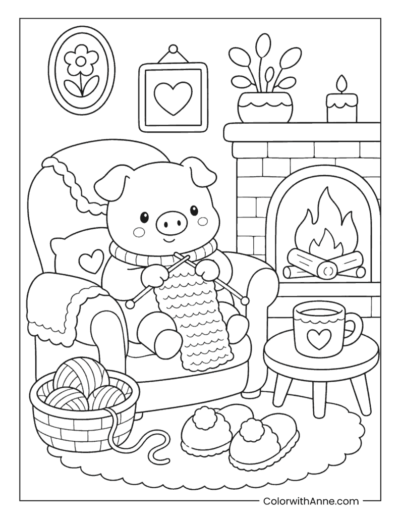 Warm Fireside Knitting Time