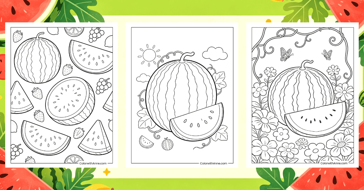 Watermelon Coloring Pages Banner