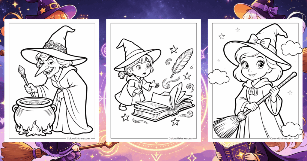 Witch Coloring Pages Banner