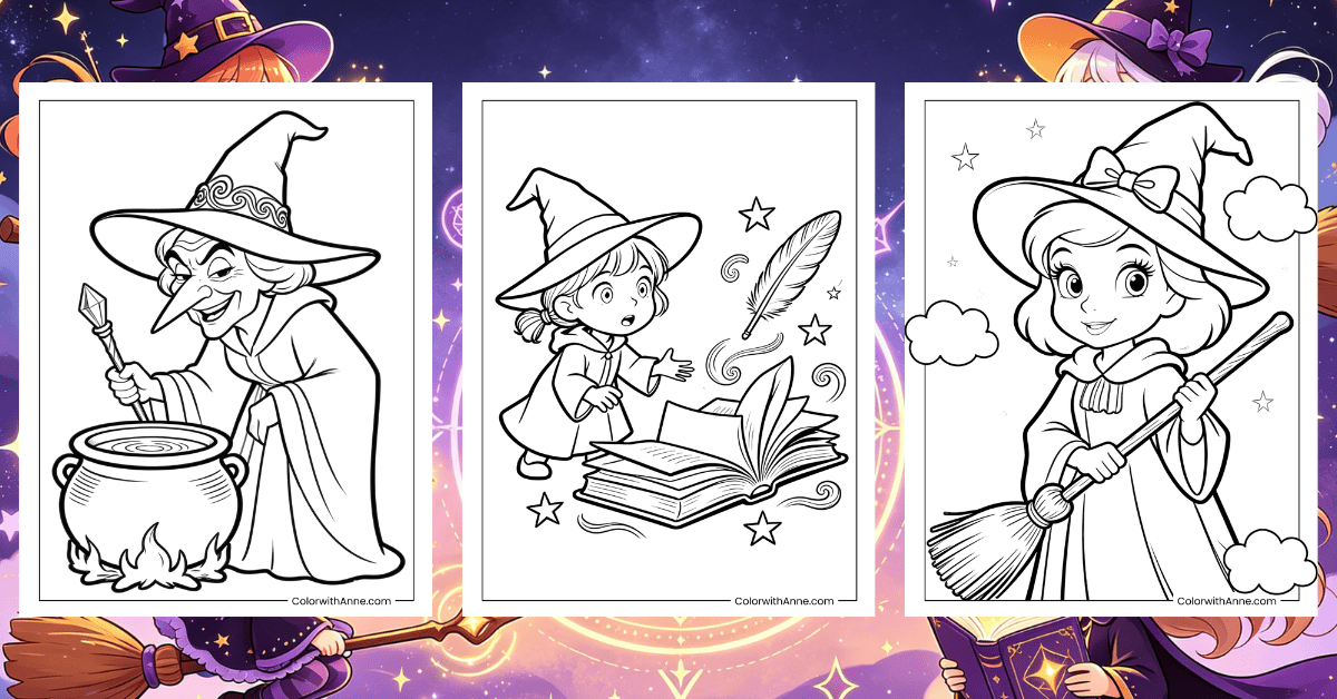 Witch Coloring Pages Banner