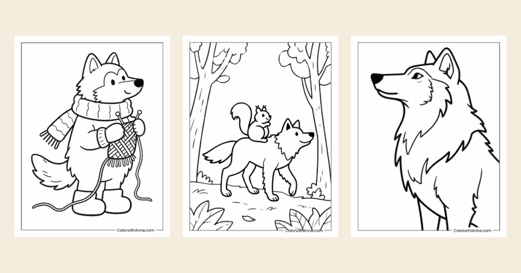 Wolf Coloring Pages Banner