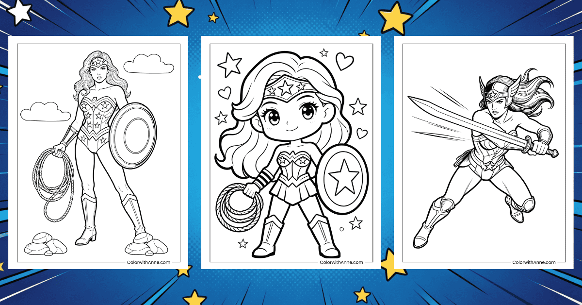 Wonder Woman Coloring Pages Banner