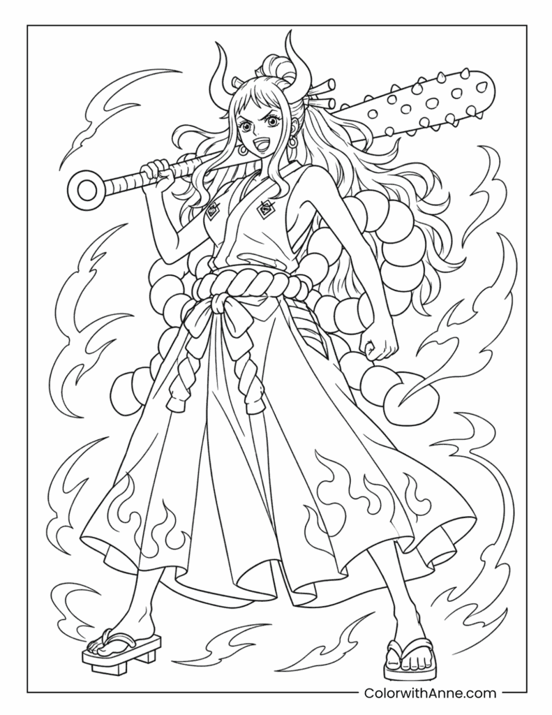 Yamato Oni Princess Kanabo Club Coloring Page
