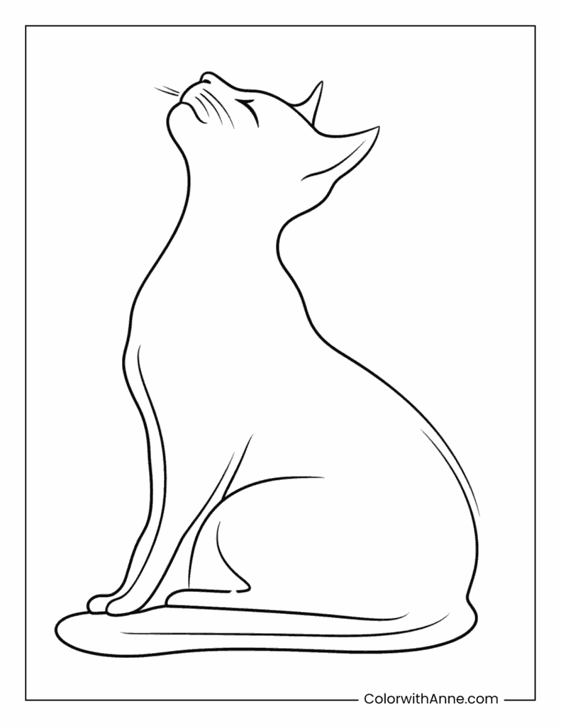 Yoga Cat Coloring Page