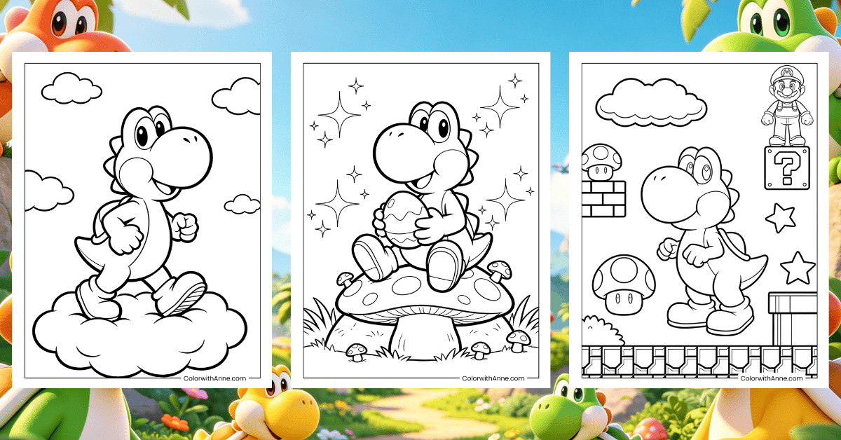 Yoshi Coloring Pages Banner