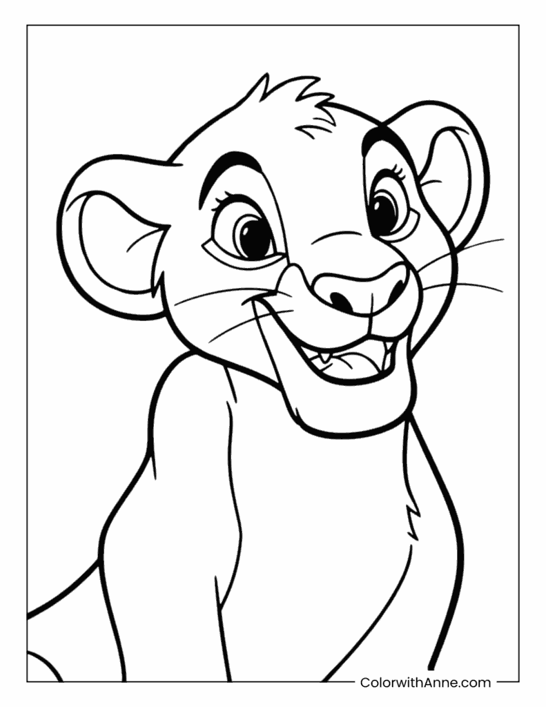 Young Simba from the Lion King Coloring Page